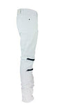 Piping Zippers Skinny Pants White 34