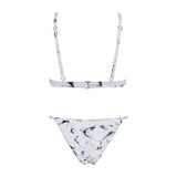 XHERR WO TRIANGLE TOP BRAZILIAN CHEEKY BOTTOM BIKINI SET SWIMWEAR MEDIUM US SIZE SMALL INK