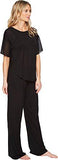 Fashion Short Sleeve Top & Pants Sets Black Pajama Set