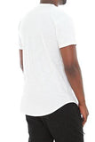 Short Sleeve Scallop Hem Longline T ShirtWhiteL