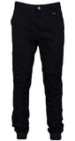 Tapered Ribbing Twill Jogger Pants