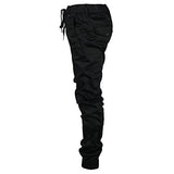 Youth Twill Elastic Band Waist And Cuff Drop Crotch Jogger Runs Small M Black