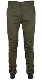 Tapered Ribbing Twill Jogger Pants 30 Olive