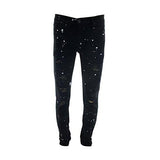 Rips Back & Front Splatter Paint Jean Black
