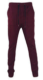 Solid Twill Jogger Pants M Maroon