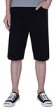 CASUAL LOOSE STRAIGHT DENIM SHORTS COMFY LIGHTWEIGHT ATHLETIC SHORT JEANS BLACK 38