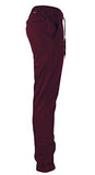 Solid Twill Jogger Pants M Maroon
