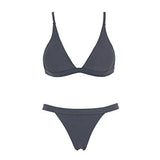 XHERR WO WIDE BAND TRIANGLE TOP CHEEKY BOTTOM BIKINI SWIMSUITS MEDIUM US SIZE SMALL GRAY