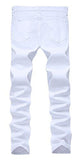 White Skinny Slim Fit Ripped Distressed Destroyed Stretch Pants