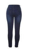 Elastic Waist Stretch Budd Lifting Pullon Skinny Denim Navy Lxl