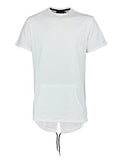 Color Solid Fish Tale Long Tee Shirt White XL