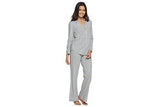 Trina Long Sleeve Top And Pant Pajama Set Heather Gray Medium