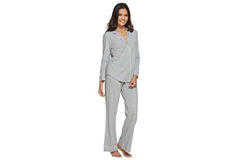 Trina Long Sleeve Top And Pant Pajama Set Heather Gray Medium