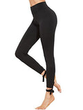High Waist Lace Up Leggings Slim Cut Out Yoga Pants #Black S