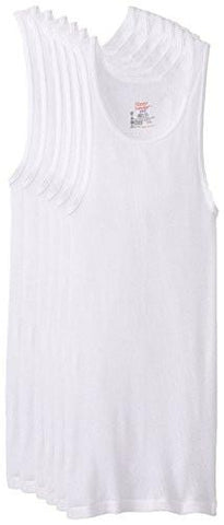 HANES FRESHIQ COMFORTSOFT TANKS WHITE LARGE PACK OF 6