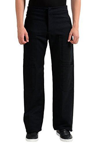 Linen Wool Black Cargo Pants Us 32 It 48
