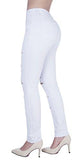 Casual Ripped Holes Skinny Jeggings Straight Fit Denim Pants Us 4 White 1