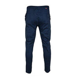Elastic Waist Drop Crotch Slim Fit Jogger Pants 34 Navy