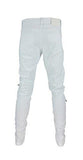 Piping Zippers Skinny Pants White 34