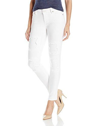 Halle Mid Rise Super Skinny Crop Jean Optic White Patchdestroy 27