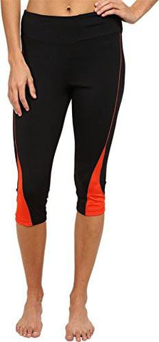 Fila Motion Tight Capri Athletic Pants Black Cherry Tomato M