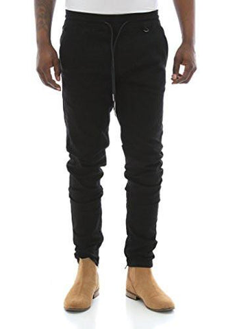 Ankle Zip Slim Stretch Twill Jogger Pantsblackxl