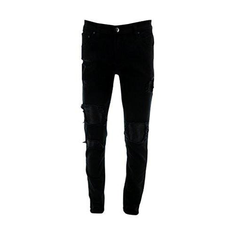 Moto And Rips Jean Black