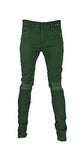 Knee Destressed Patch Skinny Pants Olive 32