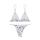XHERR WO TRIANGLE TOP BRAZILIAN CHEEKY BOTTOM BIKINI SET SWIMWEAR MEDIUM US SIZE SMALL INK