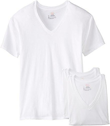 HANES 3PACK VNECK TSHIRT WHITE MEDIUM