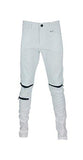 Piping Zippers Skinny Pants White 34