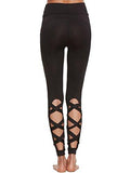 Cutout Leggings Skinny Yoga Pants Runing Jogger Active Tight #2Black M