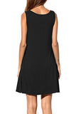 Auselily SuMMer Sleeveless Pocket Casual Loose Tshirt Dress Tank Dresses