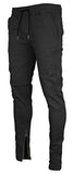 Tapered Zipper Ankle Jogger Pants Xl Jet Black