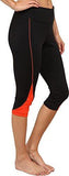 Fila Motion Tight Capri Athletic Pants Black Cherry Tomato M