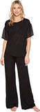 Fashion Short Sleeve Top & Pants Sets Black Pajama Set