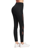 Mesh Stretchy Leggings Sports Workout Yoga Active Tights Black S