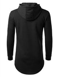 URBANCREWS Hipster Hip Hop Classic Pullover Hooded Jacket BLACK XLARGE