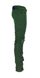 Knee Destressed Patch Skinny Pants Olive 32