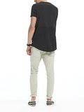 Scotch & Soda Tee in Lightweight Jersey Quality with Cut & Sewn Styling and Uneven Hem Black Melange TShirt