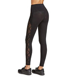 Yoga Leggings High Waist Cutout Mesh Insert Active Tights Black M