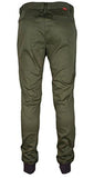 Tapered Ribbing Twill Jogger Pants 30 Olive