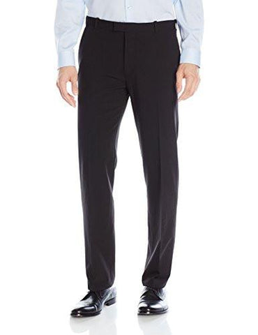 Flex Straight Fit Flat Front Pant Black 32W X 30L