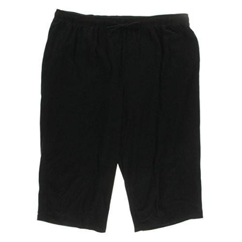 Plus Sport Loose Fit Capri Pants Black 1X