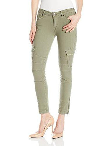 Halle Mid Rise Super Skinny Crop Cargo Jean Burnt Olive 26