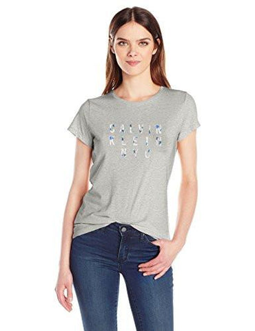 CALVIN KLEIN JEANS WOMEN SHORT SLEEVE PRINTED HD LOGO TSHIRT LIGHT GREY HEAT LARGE