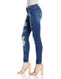 Halle Mid Rise Super Skinny Jean Destructed Indigo Cadence Destroy 24