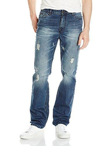 Destructed Straight Leg Slim Fit Jean Tarnished Core 30W 32L
