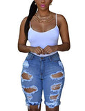 Dokotoo Casual Denim Destroyed Bermuda Shorts Large Blue