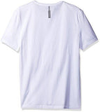 CALVIN KLEIN JEANS MEN SHORT SLEEVE CALVIN KLEIN LOGO FLOCK CREW NECK TSHIRT WHITE WASH LARGE